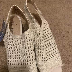 White wedge sandals